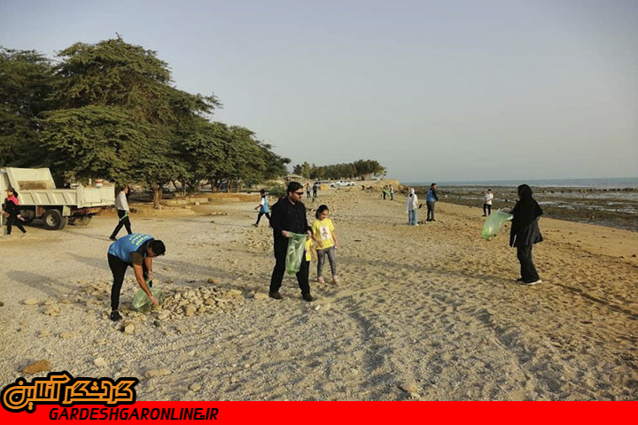 پاک‌سازی ساحل شغاب در بوشهر