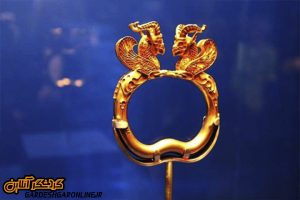 بازوبند طلای بز و هما مربوط به دوره هخامنشیان- موزه بریتانیا